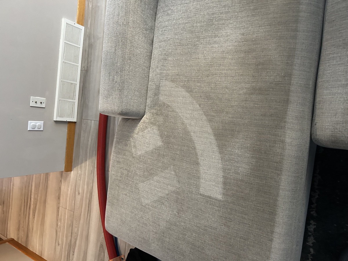 Upholstery cushion cleaning and drying